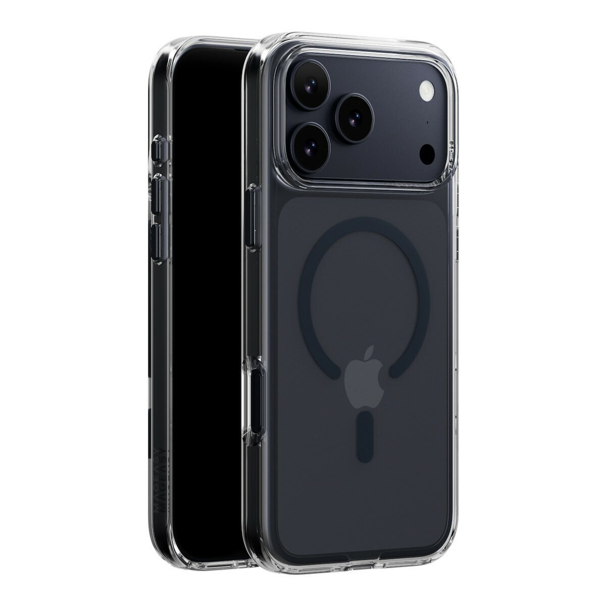 MAGEASY Bright M 不發黃軍規磁吸透明殼 iPhone 17 Pro Max(午夜磁圈) + 鏡頭保護貼Lenz(迷霧) + Vetro 9H 鋼化玻璃保護膜