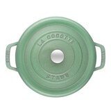 Staub 雙耳圓形鑄鐵深湯鍋 含鋼頭鍋蓋 24公分 晨露綠