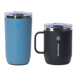 Thermoflask 不鏽鋼保冷保溫馬克杯 474毫升 + 355毫升 藍青 + 黑