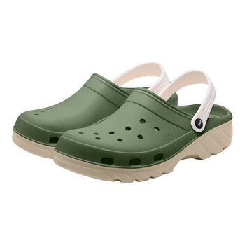 母子鱷魚 水陸雙色洞洞鞋 岩綠