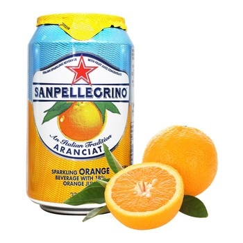 San Pellegrino 聖沛黎洛 氣泡水果飲料 甜橙口味 330毫升 X 24罐 San Pellegrino 聖沛黎洛 氣泡水果飲料 甜橙口味 330毫升 X 24罐