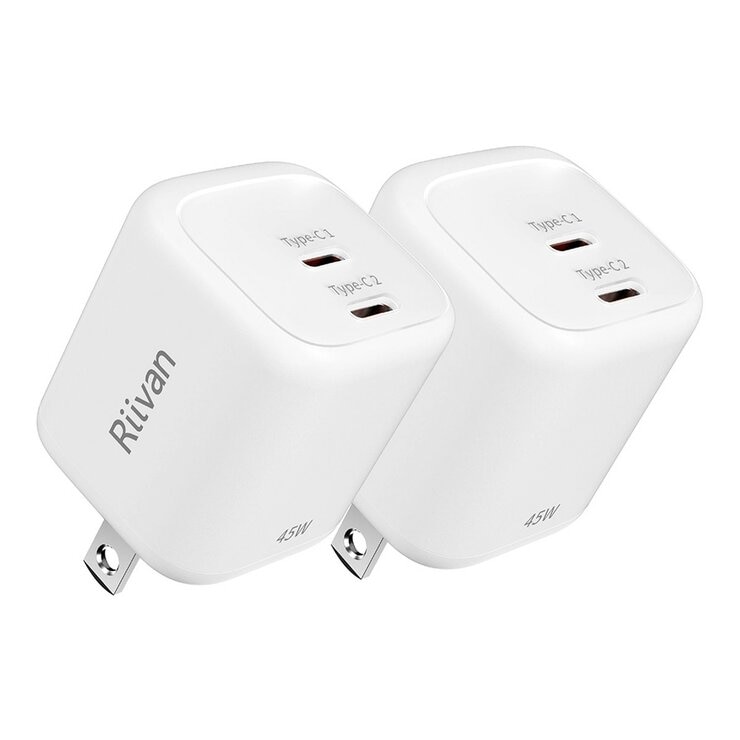 Riivan 45W GaN 氮化鎵迷你電源供應器2入組