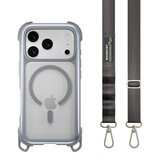 MAGEASY Odyssey Strap M 超軍規防摔掛繩手機殼 iPhone 17 Pro(迷霧/高冷灰) + 鏡頭保護貼Lenz(白色) + Vetro 9H 鋼化玻璃保護膜