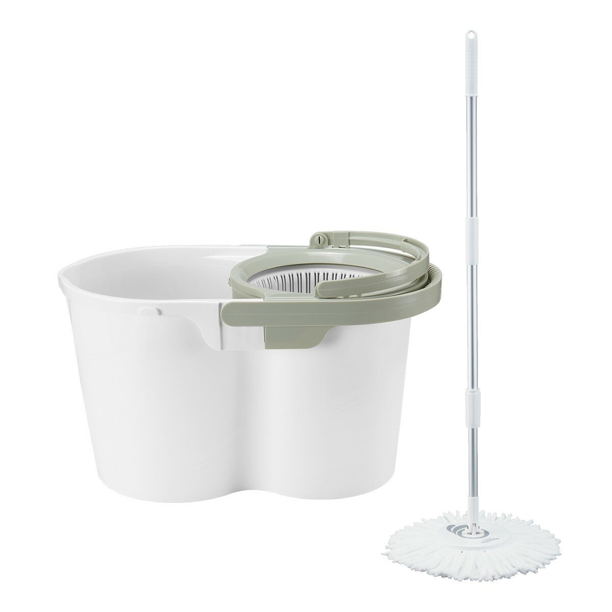 好神拖 環保手壓式洗脫雙效旋轉拖把組 附替換布盤 3入