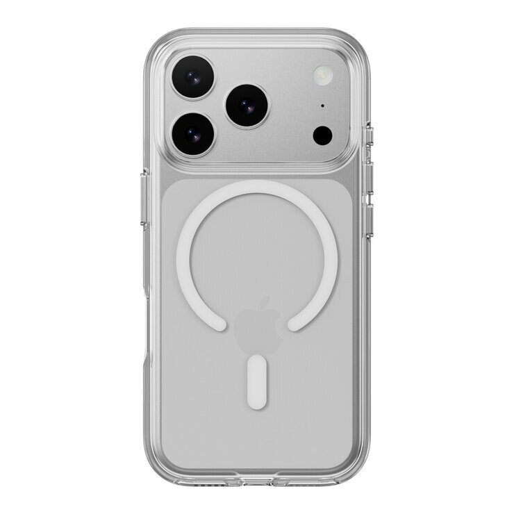 MAGEASY Bright M 不發黃軍規磁吸透明殼 iPhone 17 Pro(白磁圈) + 鏡頭保護貼Lenz(珊瑚) + Vetro 9H 鋼化玻璃保護膜