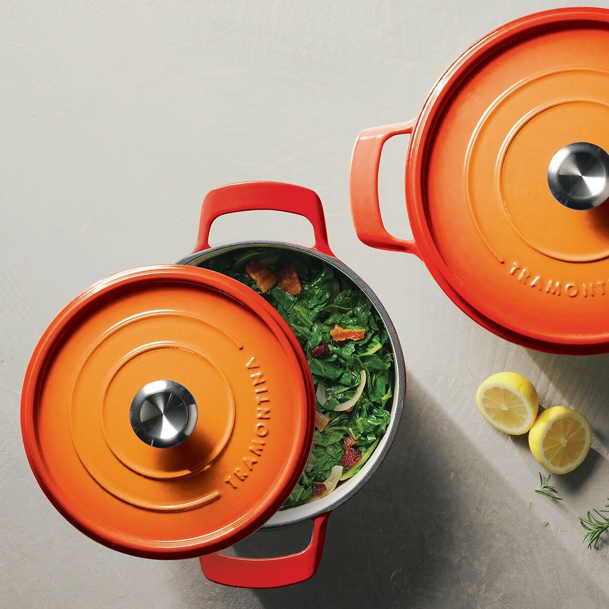 Tramontina 雙耳圓形鑄鐵鍋 含鋼頭鍋蓋 X 4件組 橘
