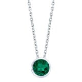 14K白K金 祖母綠寶石項鍊