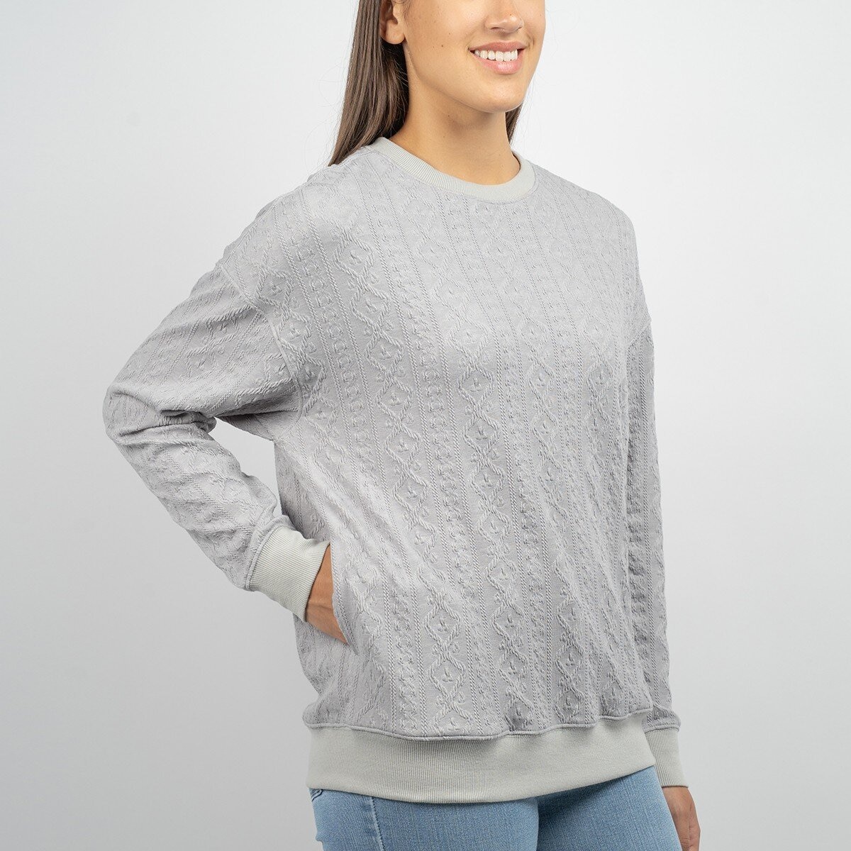 Jachs G. 女圓領長袖上衣 灰