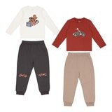 Pekkle Kids' Long Sleeve Top and Pant 4-Piece Set