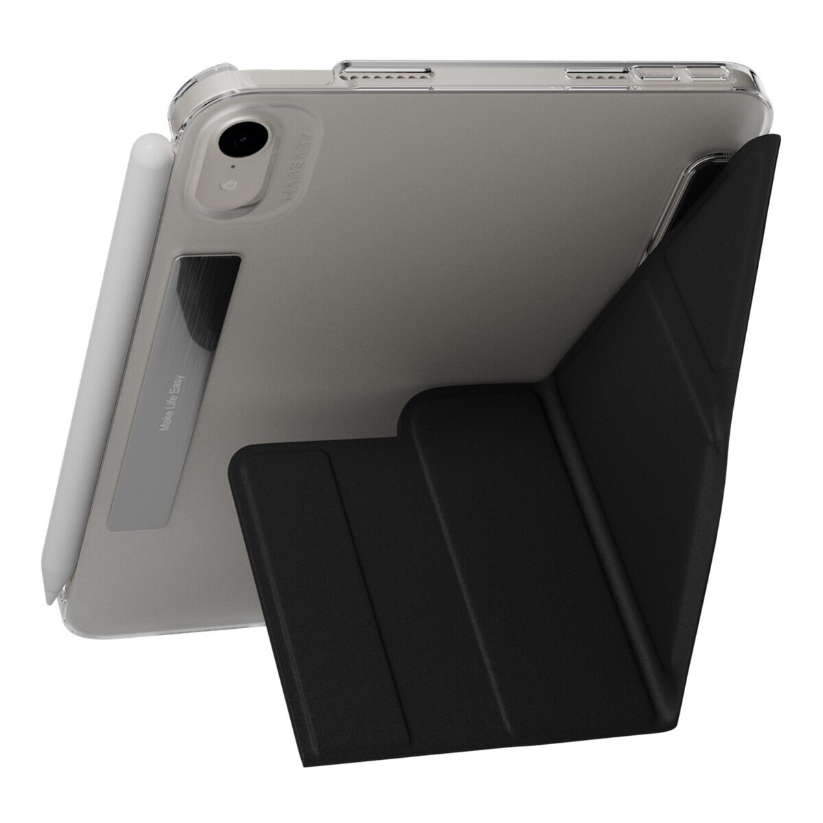 MAGEASY Facet 全方位支架透明背蓋保護套 iPad mini 7 2024 / A17 Pro / iPad mini 6 2021 黑