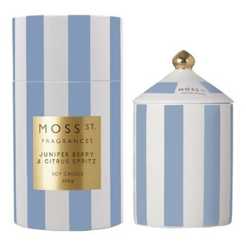 MOSS ST. FRAGRANCES 大陶瓷蠟燭 360公克 杜松子柑橘汽水