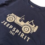 Jeep 男短袖純棉圖案T恤 深藍色