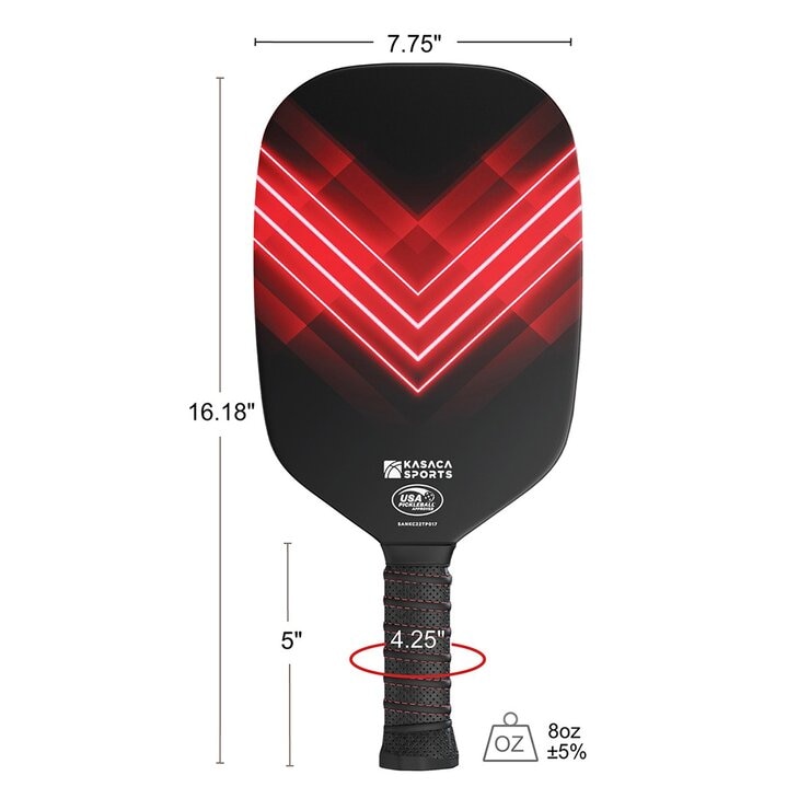 KASACA 紅V碳纖無邊匹克球拍