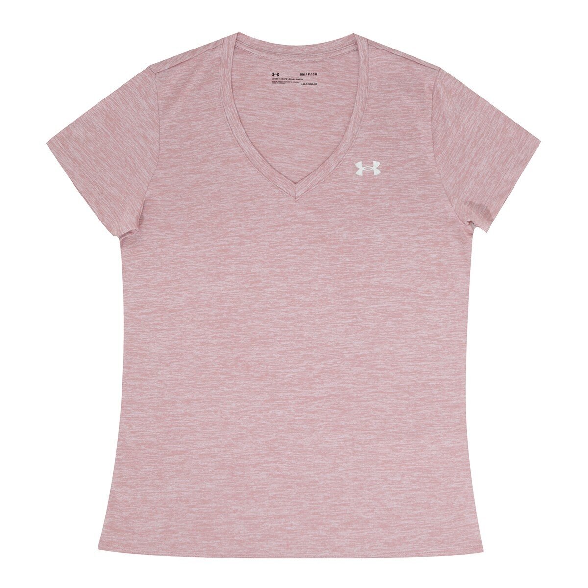 Under Armour 女V領短袖上衣 粉 L