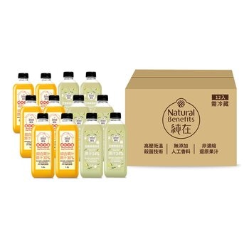 純在 芭樂檸檬綠茶 & 綜合口味楊枝甘露 1.2公升 X 12入
