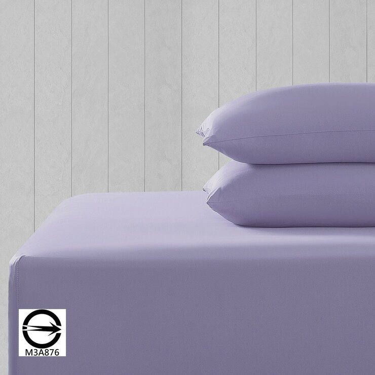 Don Home 涼感素色雙人床包枕套 3件組 152公分 X 190公分 柔紫