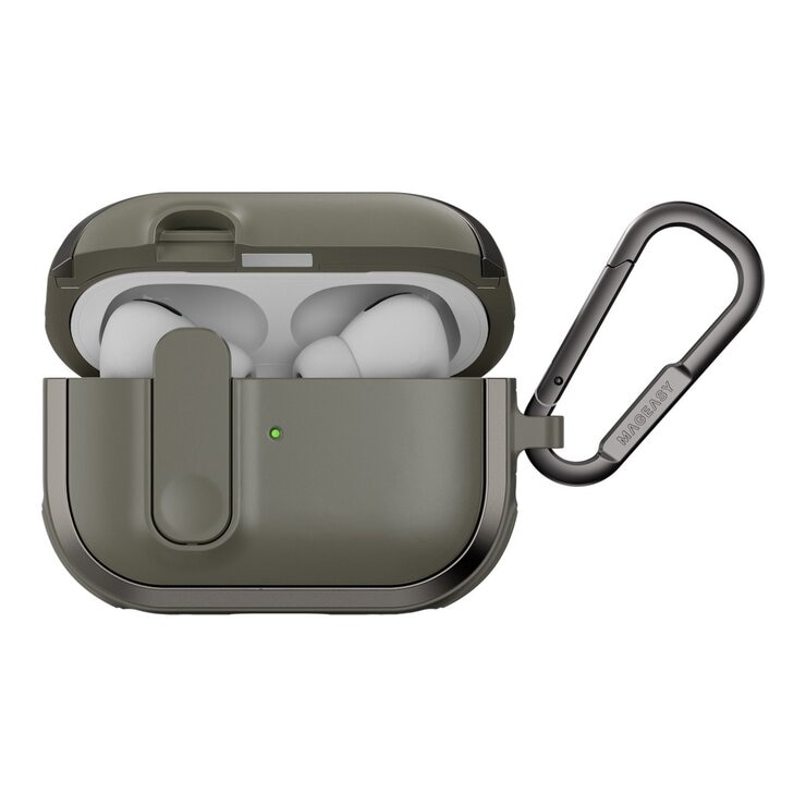 MAGEASY Odyssey 抗衝擊磁扣耳機殼 AirPods Pro 1 & 2 金屬綠