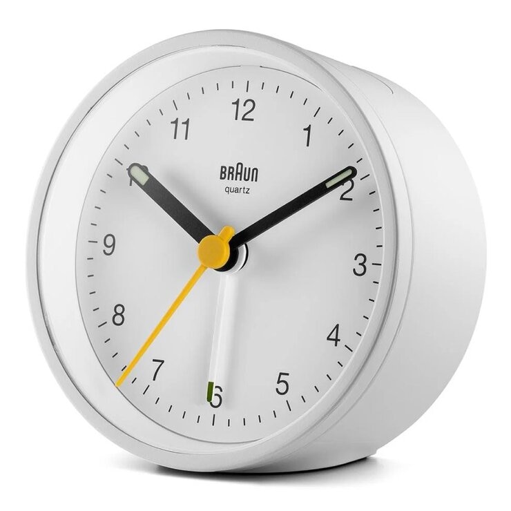 德國百靈 經典類比鬧鐘 白 #BC12W