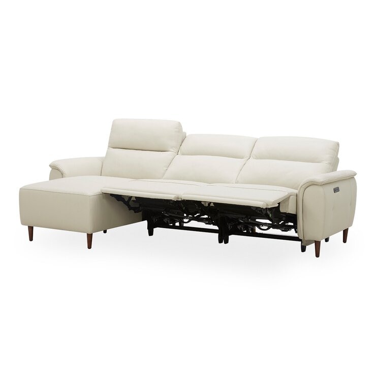 Aiden & Ivy 牛皮電動L型沙發 左