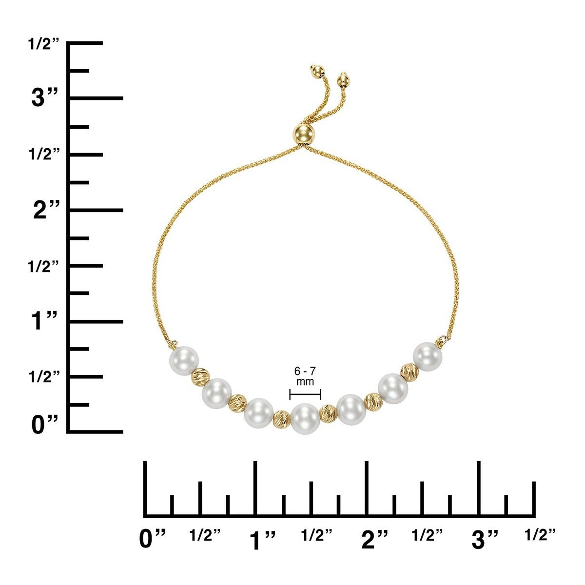淡水珍珠手鍊 14K黃K金 6公釐-7公釐 淡水珍珠手鍊 14K黃K金 6公釐-7公釐