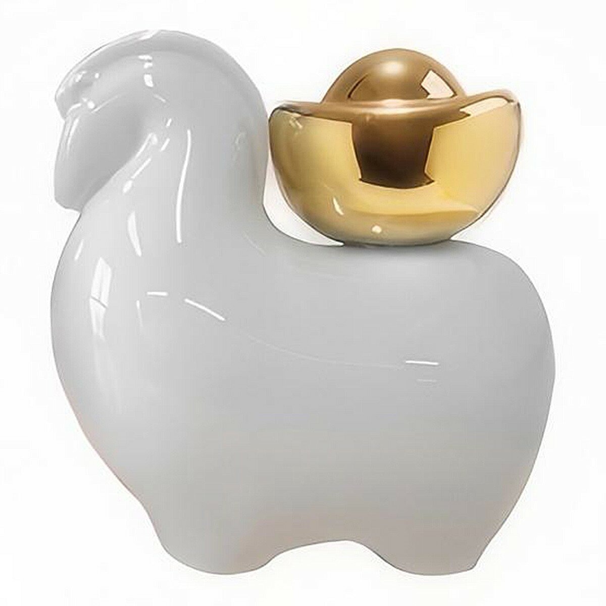 馬上有錢 新年擺件 白