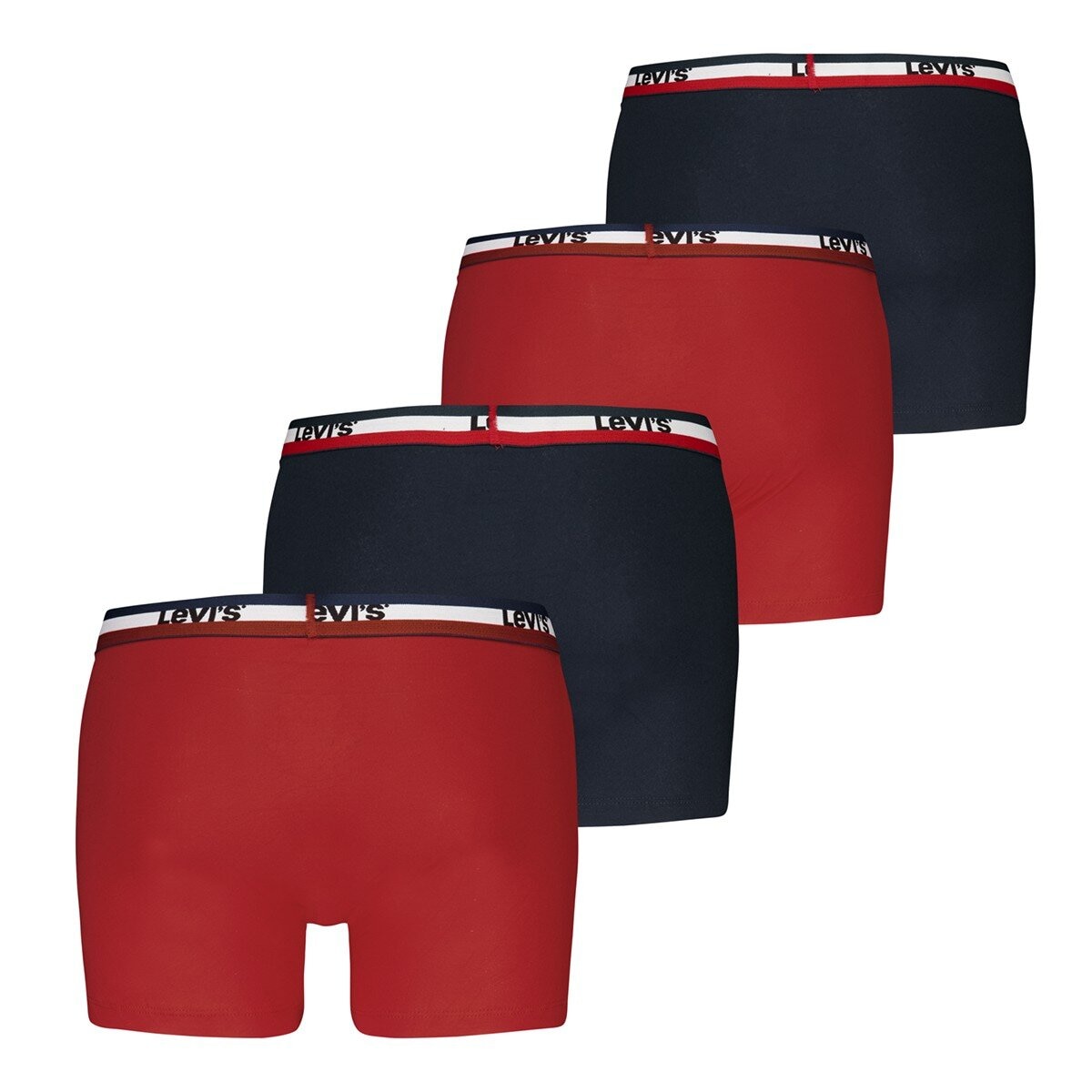 Levi's 男平口內褲 4入組 深藍/紅