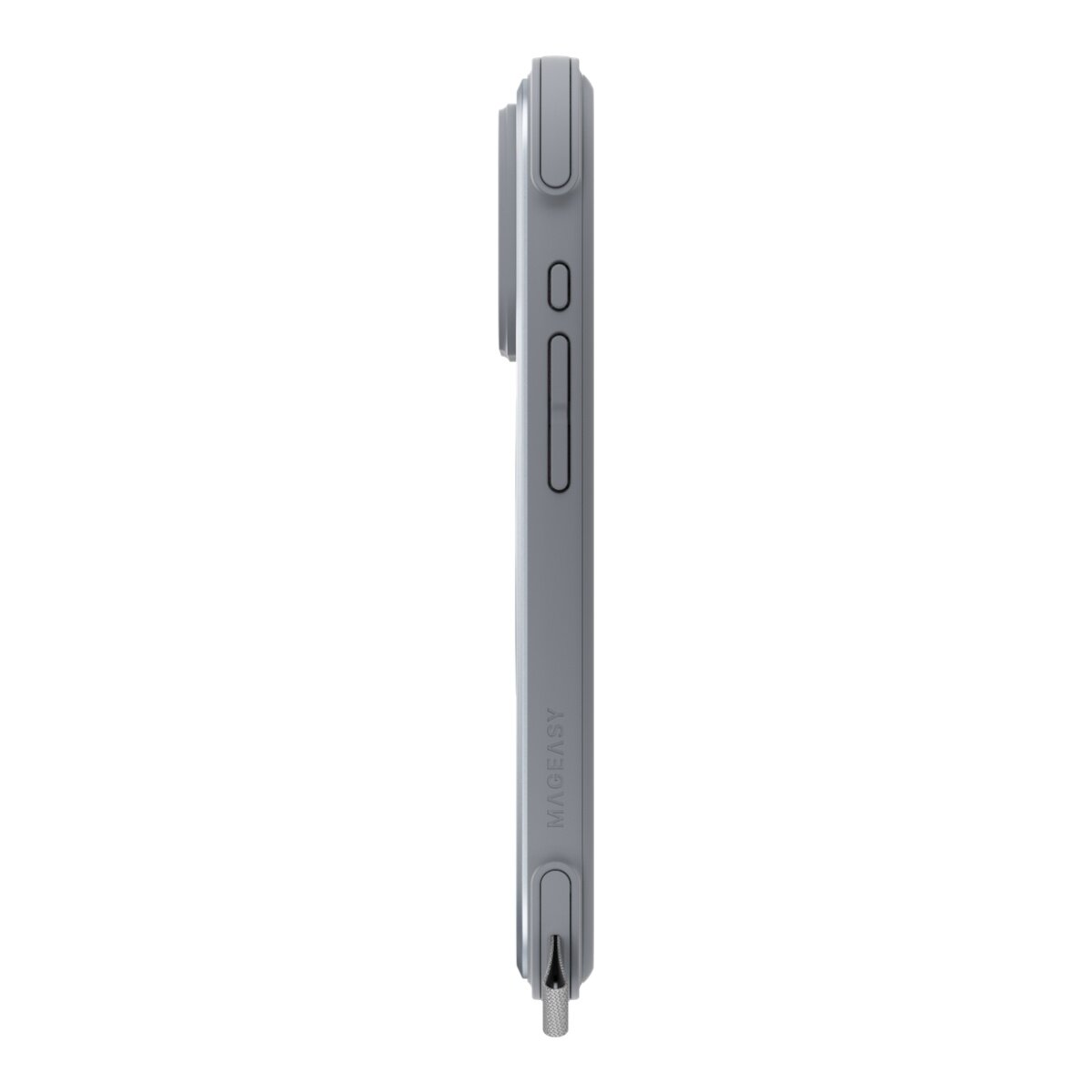 MAGEASY Odyssey Stand M 超軍規防摔磁吸支架手機殼 iPhone 17 Pro(迷霧) + 鏡頭保護貼Lenz(午夜) + Vetro 9H 鋼化玻璃保護膜