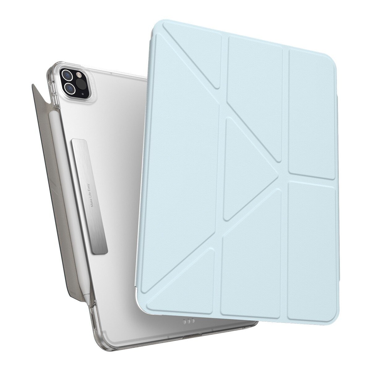 MAGEASY Facet 全方位支架透明背蓋保護套 iPad Pro 11吋 2022 M2 - 2018 & iPad Air 10.9吋 2022-20 天空灰