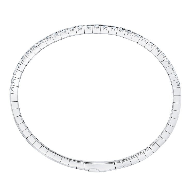 3.00克拉 14K白K金 圓形鑽石手鍊 VS2/I
