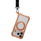 MAGEASY Odyssey Stand M 超軍規防摔磁吸支架手機殼 iPhone 17 Pro(珊瑚) + 鏡頭保護貼Lenz(午夜) + Vetro 9H 鋼化玻璃保護膜