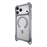 MAGEASY Odyssey Strap M 超軍規防摔掛繩手機殼 iPhone 17 Pro Max(迷霧/高冷灰) + 鏡頭保護貼Lenz(炫彩) + Vetro 9H 鋼化玻璃保護膜