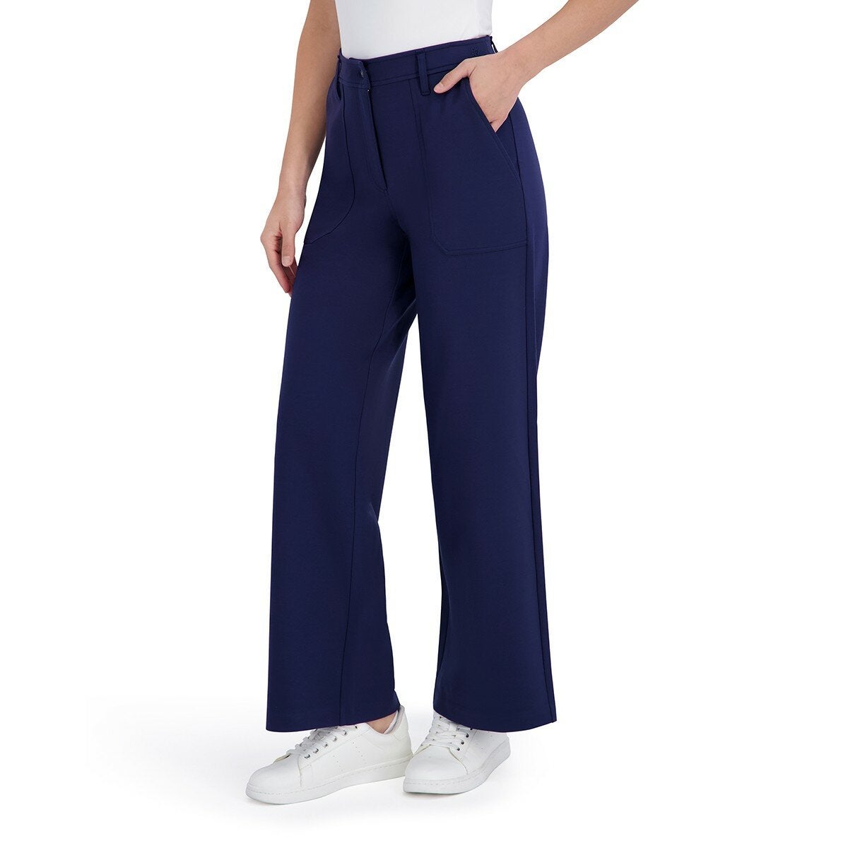 DKNY 女休閒寬褲 深藍