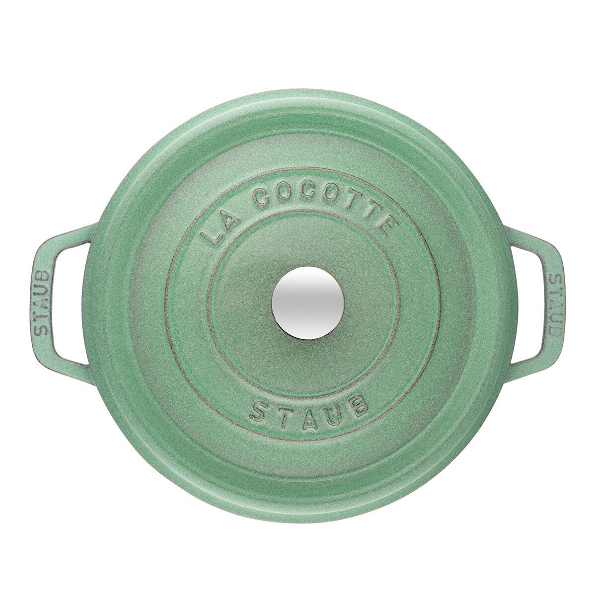Staub 雙耳圓形鑄鐵深湯鍋 含鋼頭鍋蓋 24公分 晨露綠