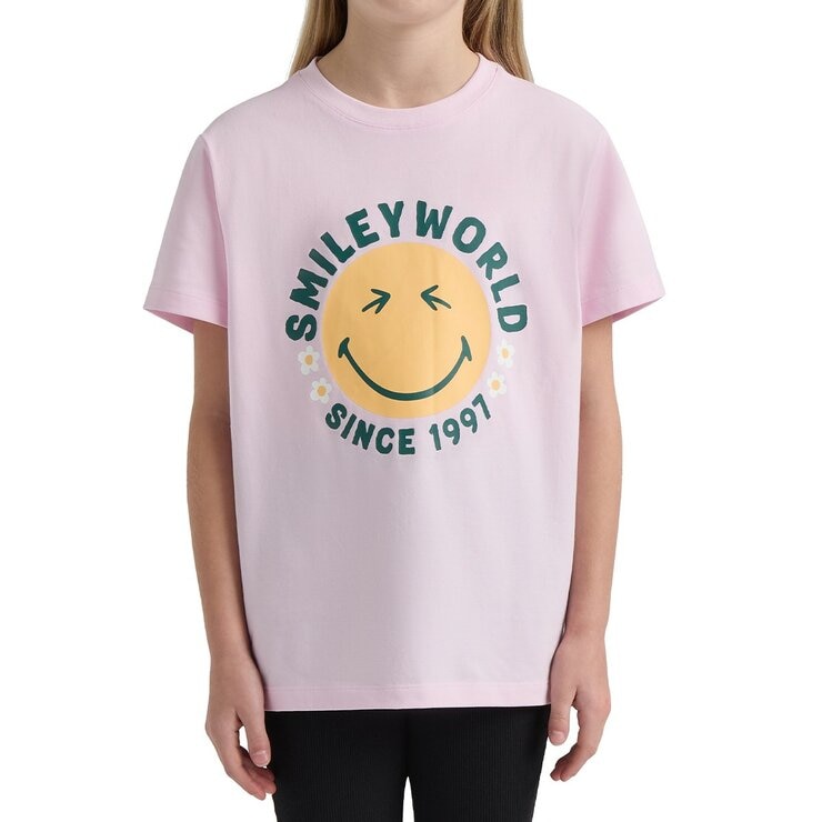 Smiley World 兒童上衣兩件組 粉/米白 M