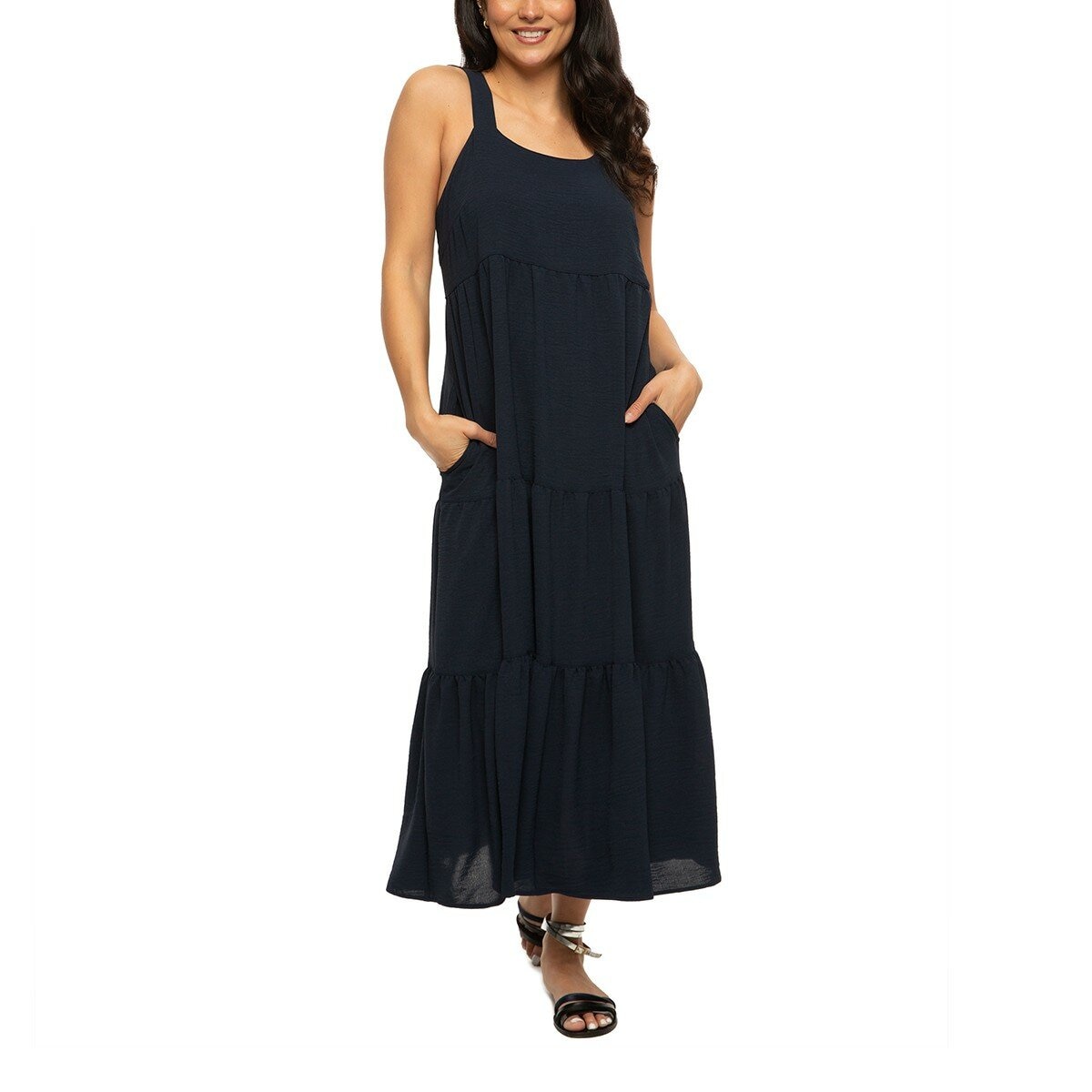 Jezebel 女無袖連身洋裝 深藍