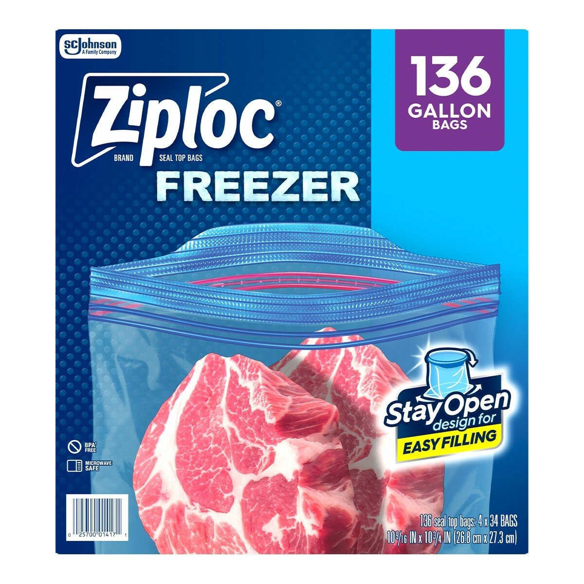 Ziploc 雙層夾鏈冷凍保鮮袋 大 136入