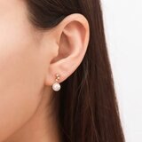 Tokyo Pearl 18K黃K金 6.5公釐 - 7.0公釐 Akoya 珍珠鑽石耳環
