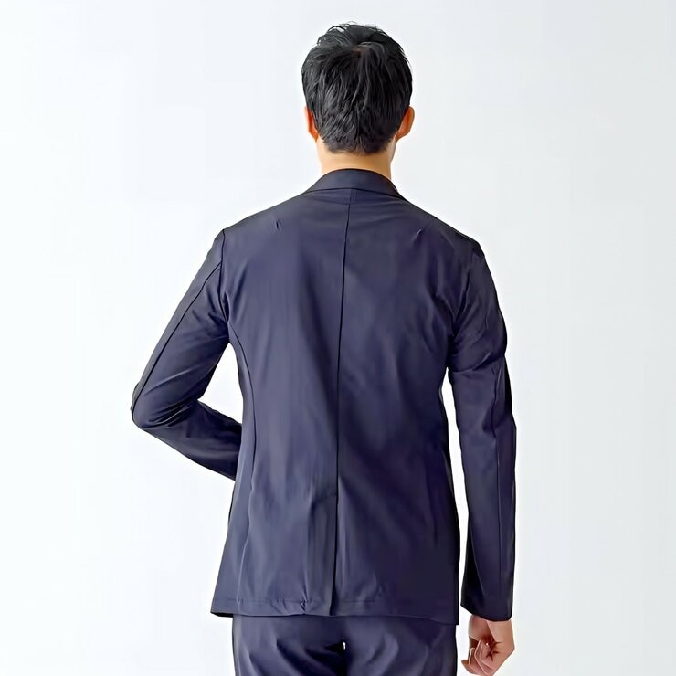 郡是 休閒西裝外套 深藍