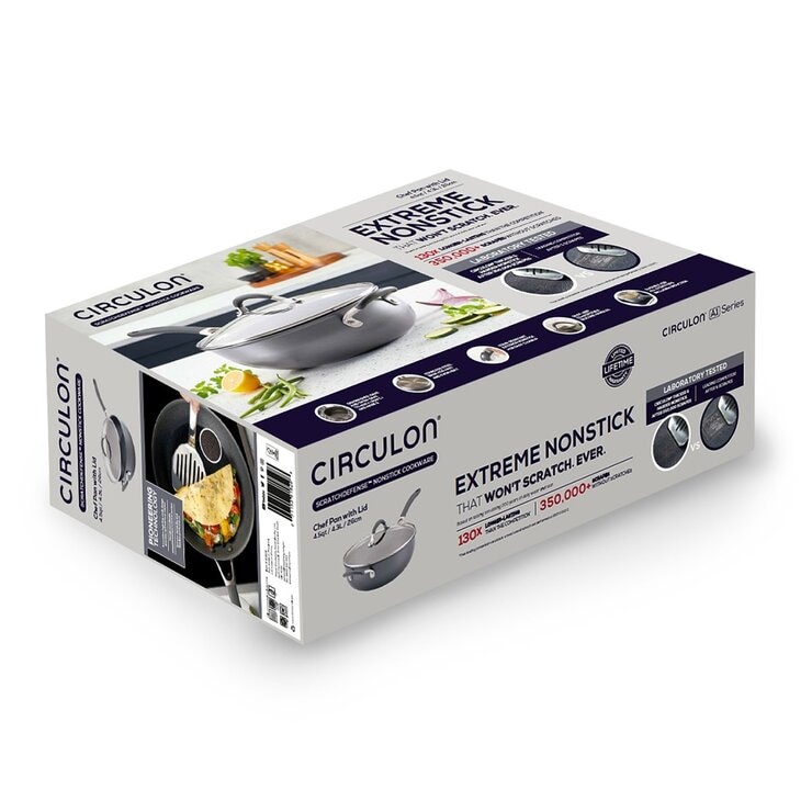 Circulon A1 極致抗刮不沾單柄深煎鍋 含玻璃上蓋 26公分