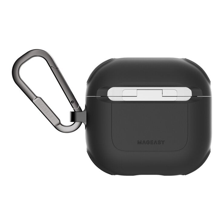 MAGEASY Odyssey 抗衝擊磁扣手繩耳機殼 AirPods 4/5 金屬黑