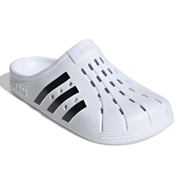 Adidas 中性包腳拖鞋 白