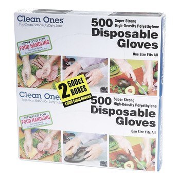 Clean Ones 拋棄式塑膠手套 500入 X 2盒 Clean Ones 拋棄式塑膠手套 500入 X 2盒