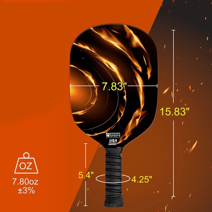 KASACA 火焰碳纖無邊匹克球拍