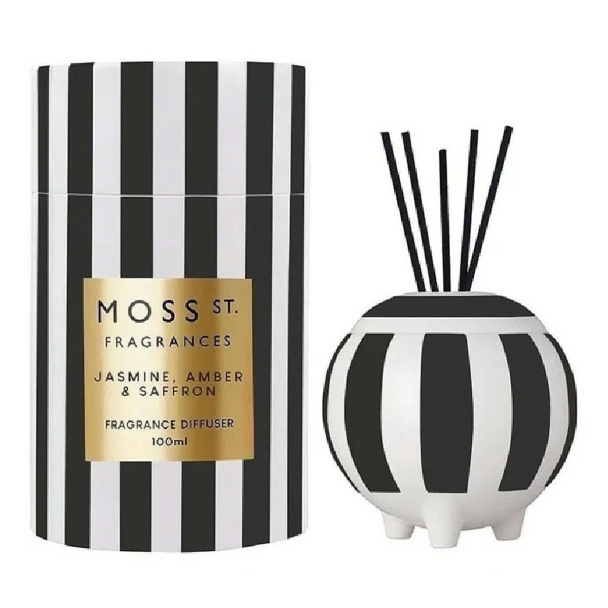 MOSS ST. FRAGRANCES 迷你陶瓷擴香 100毫升 X 2入組 茉莉、琥珀和藏紅花