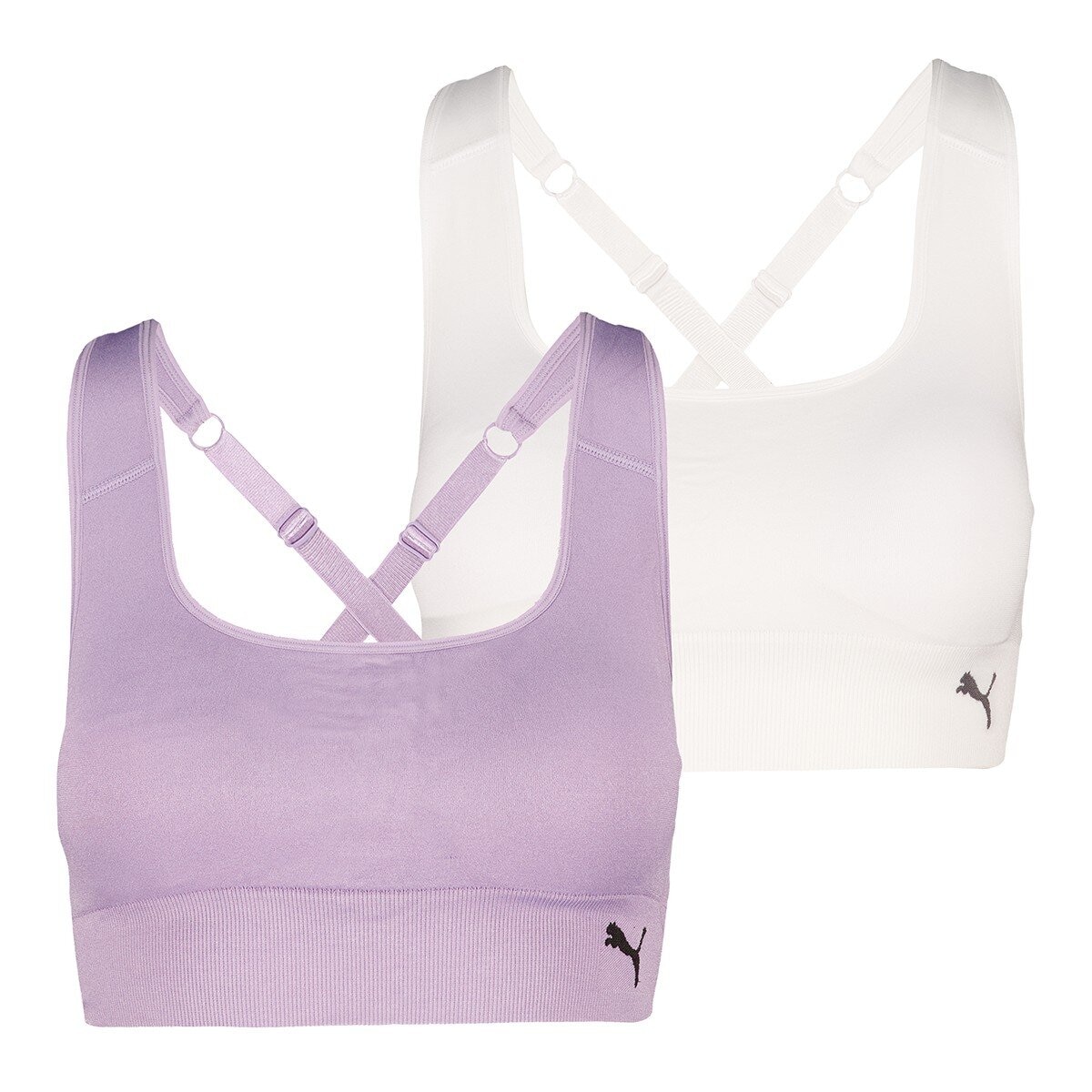Puma 女運動內衣 X 2件組 M 紫 & 白