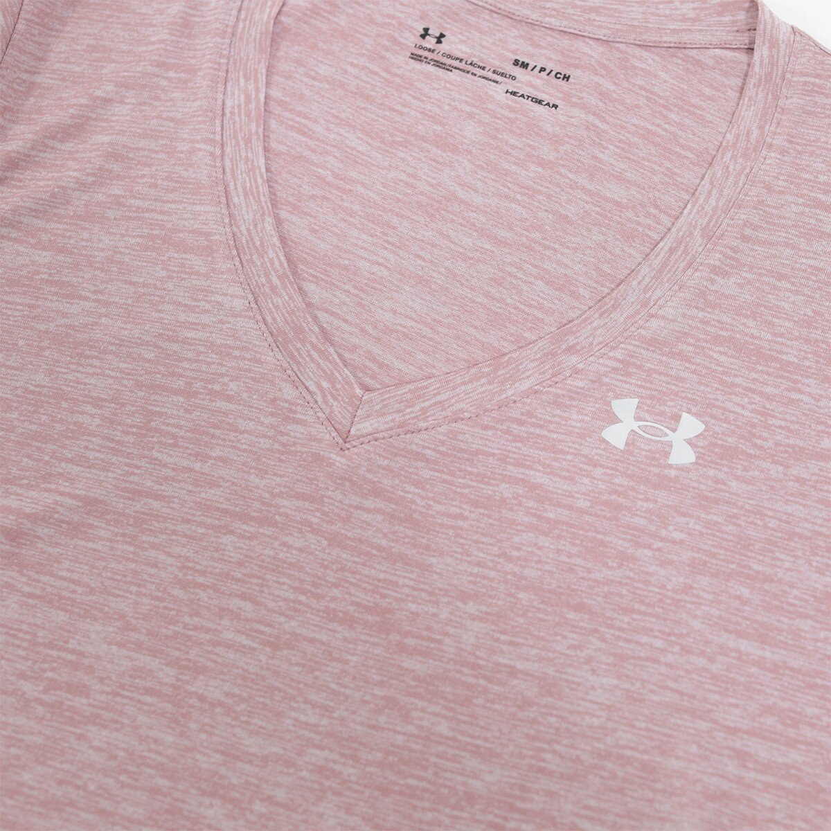 Under Armour 女V領短袖上衣 粉