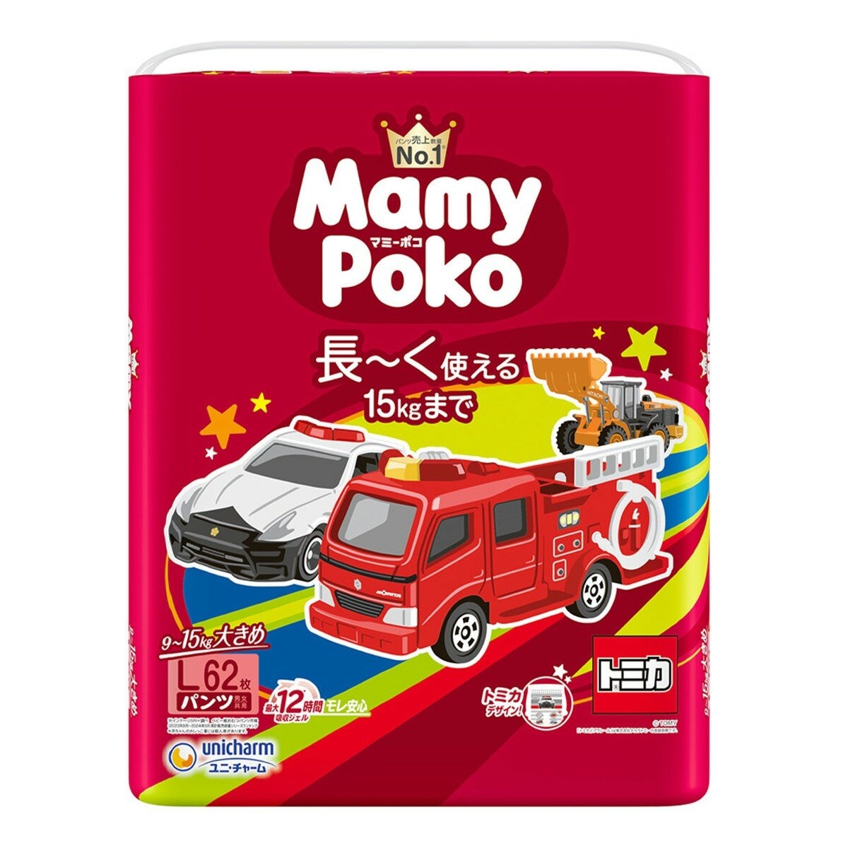 滿意寶寶 TOMICA 輕巧褲 L號 186片 (日本境內限定版)