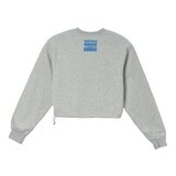 KANGOL 女長袖短版抽繩上衣 灰