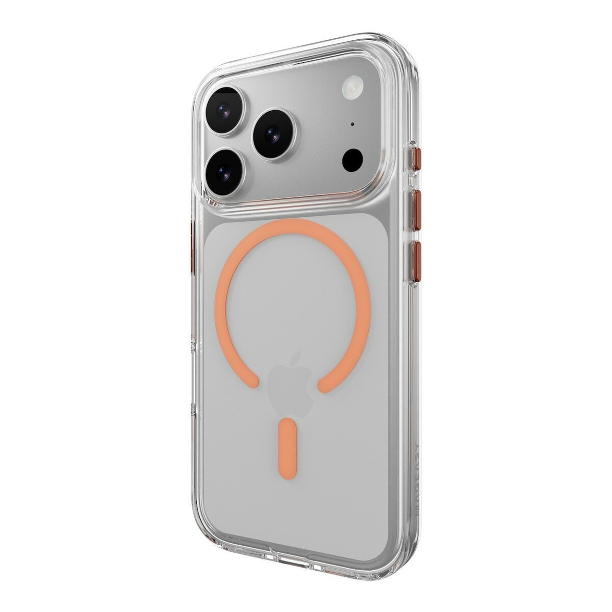 MAGEASY Bright M 不發黃軍規磁吸透明殼 iPhone 17 Pro(珊瑚磁圈) + 鏡頭保護貼Lenz(迷霧) + Vetro 9H 鋼化玻璃保護膜