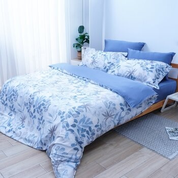 CASA 100%萊賽爾兩用被床包枕套六件組 初夏藍 雙人
